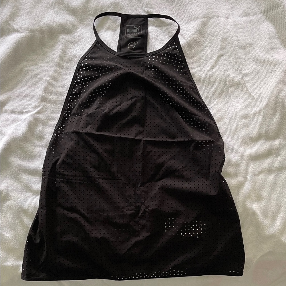 PUMA Black Perforated Athletic Tank